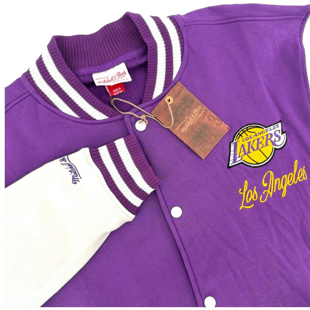 Los Angeles Lakers Mitchell & Hardwood Classics Full-Snap Varsity Jacket Purple‎